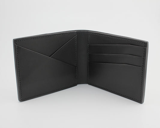 "Gatsby" Black Full Grain Leather Bifold Cardholder Wallet