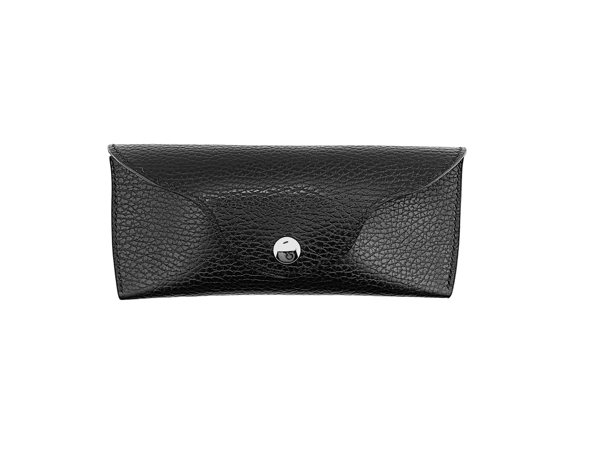 Black protective eyewear case on white background