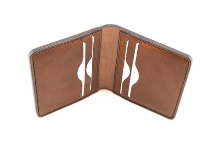 Brown leather wallet on a white background