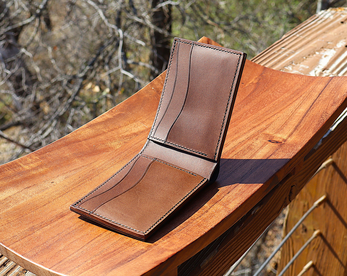 "Two-Step" Black & Brown Full Grain Leather Bifold Wallet