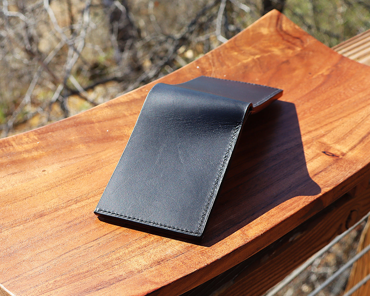 "Two-Step" Black & Brown Full Grain Leather Bifold Wallet