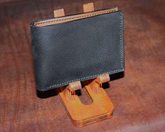 "Two-Step" Black & Brown Leather Bifold Wallet