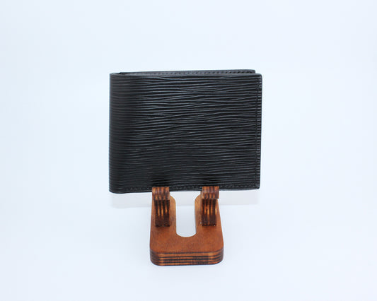 "Gatsby" Black Full Grain Leather Bifold Cardholder Wallet