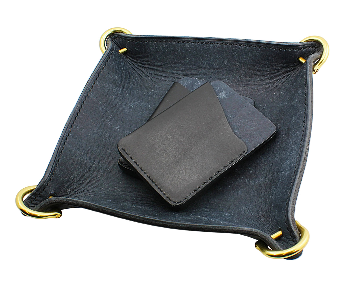 Customizable Full Grain Pueblo Leather Valet/Catch-all Decor Tray