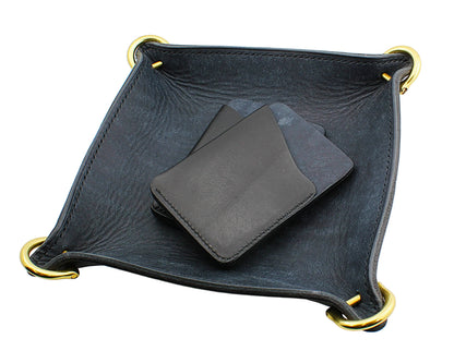 Customizable Full Grain Pueblo Leather Valet/Catch-all Decor Tray
