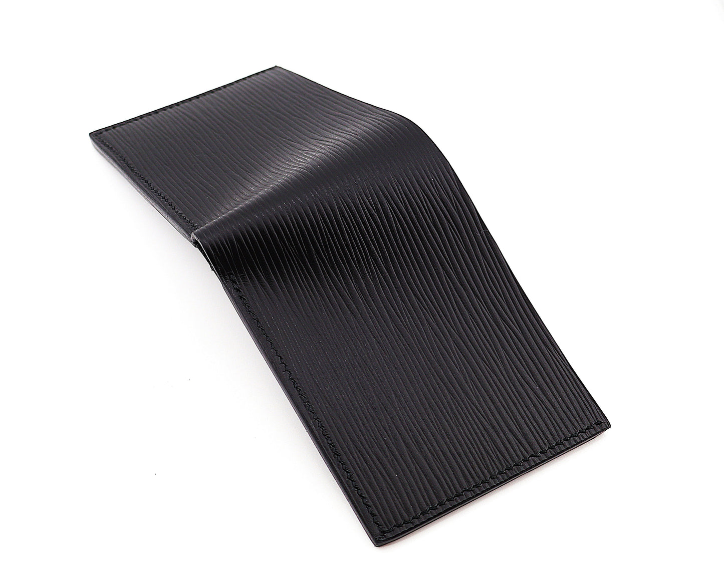 "Gatsby" Black Full Grain Leather Bifold Cardholder Wallet