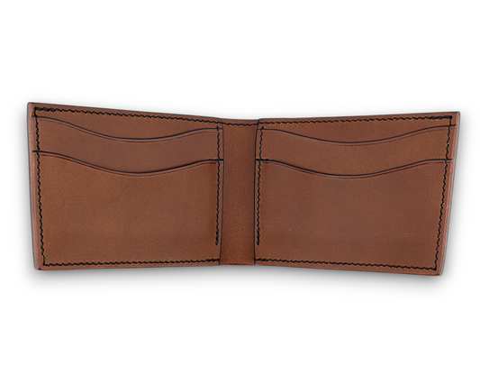 "Two-Step" Black & Brown Full Grain Leather Bifold Wallet