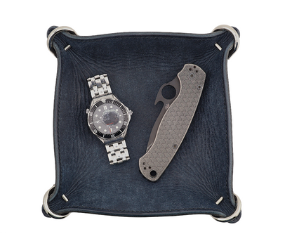 Customizable Full Grain Pueblo Leather Valet/Catch-all Decor Tray